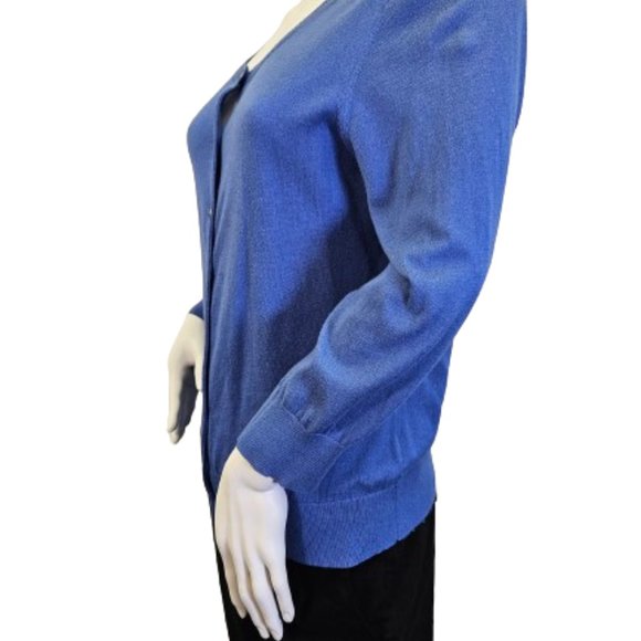Blue Banana Republic Large Sized Cotton and Silk Cardigan - Picture 14 of 15